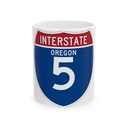 I-5 OR (Oregon) (Road Sign) White Coffee Mug 11oz - Go Mug Yourself
