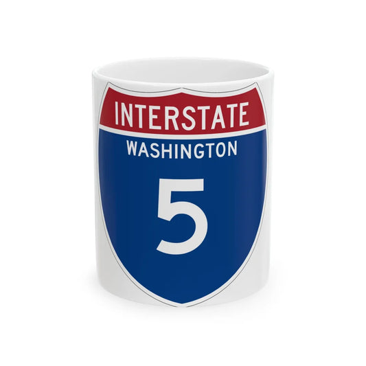 I-5 WA Metric (Washington) (Road Sign) White Coffee Mug 11oz - Go Mug Yourself