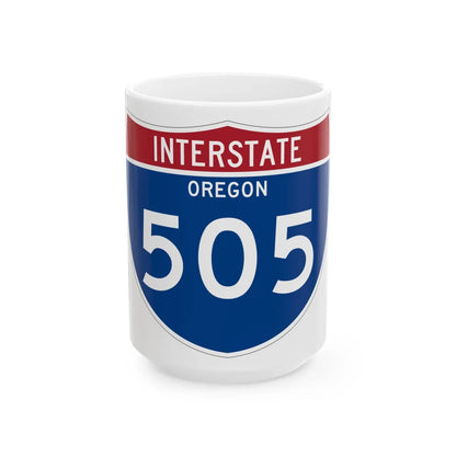 I-505 OR Metric (Oregon) (Road Sign) White Coffee Mug 15oz - Go Mug Yourself