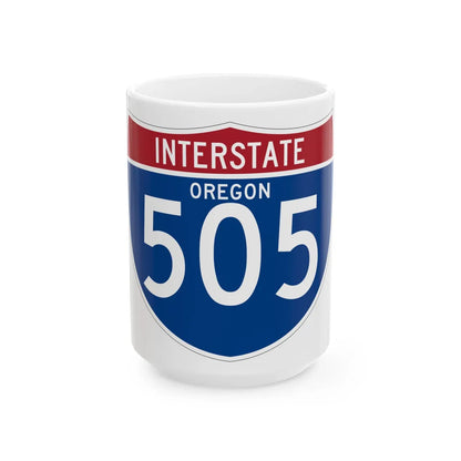 I-505 OR (Oregon) (Road Sign) White Coffee Mug 15oz - Go Mug Yourself