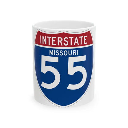 I-55 MO (Missouri) (Road Sign) White Coffee Mug 11oz - Go Mug Yourself