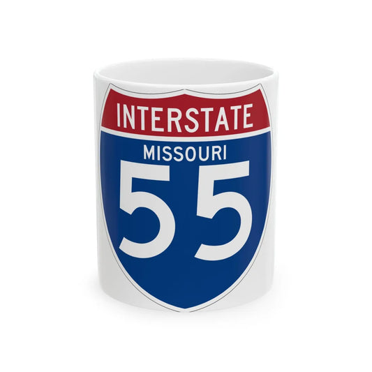 I-55 MO (Missouri) (Road Sign) White Coffee Mug 11oz - Go Mug Yourself