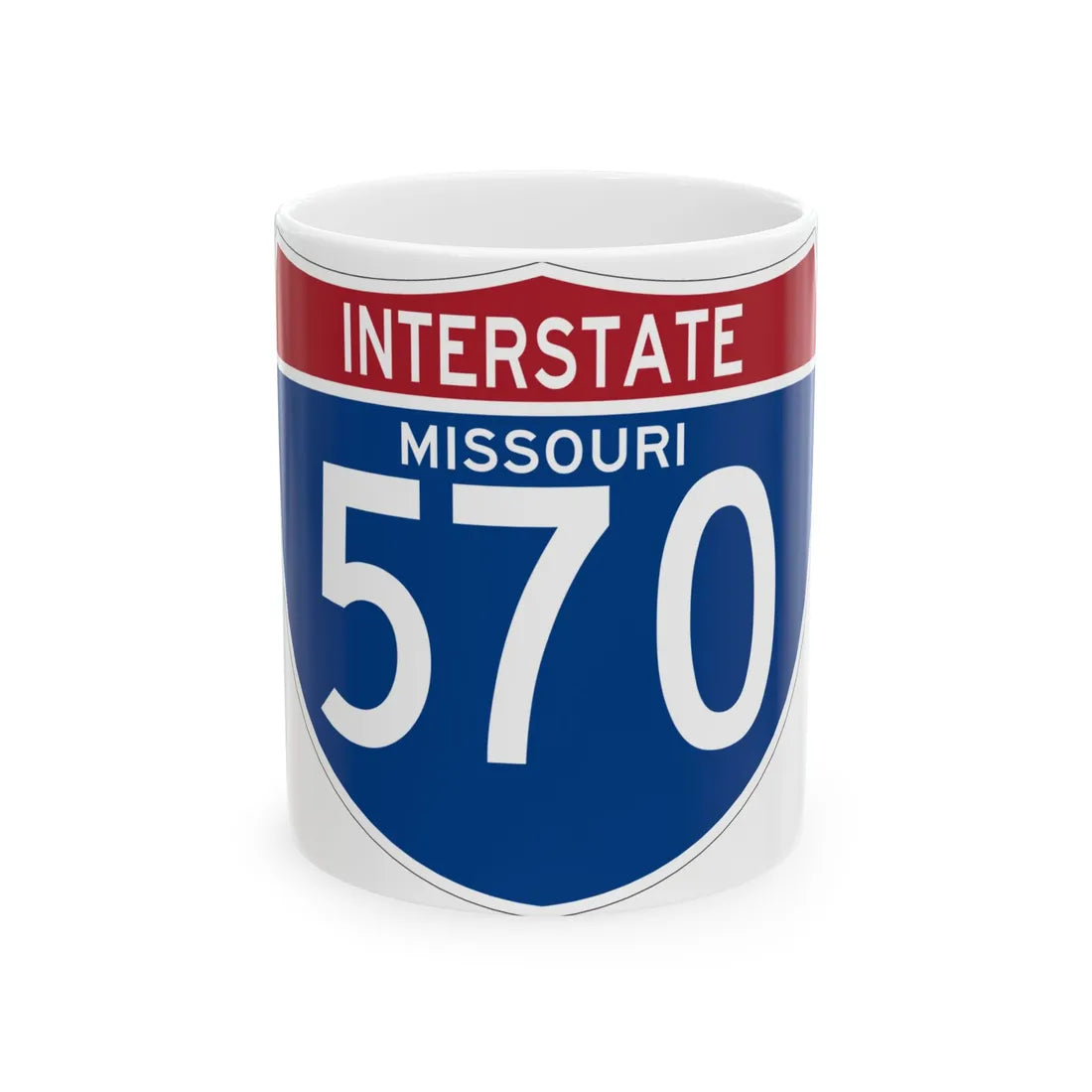 I-570 MO (Missouri) (Road Sign) White Coffee Mug 11oz - Go Mug Yourself