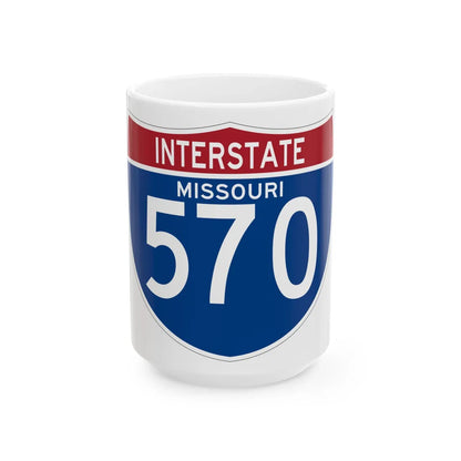 I-570 MO (Missouri) (Road Sign) White Coffee Mug 15oz - Go Mug Yourself