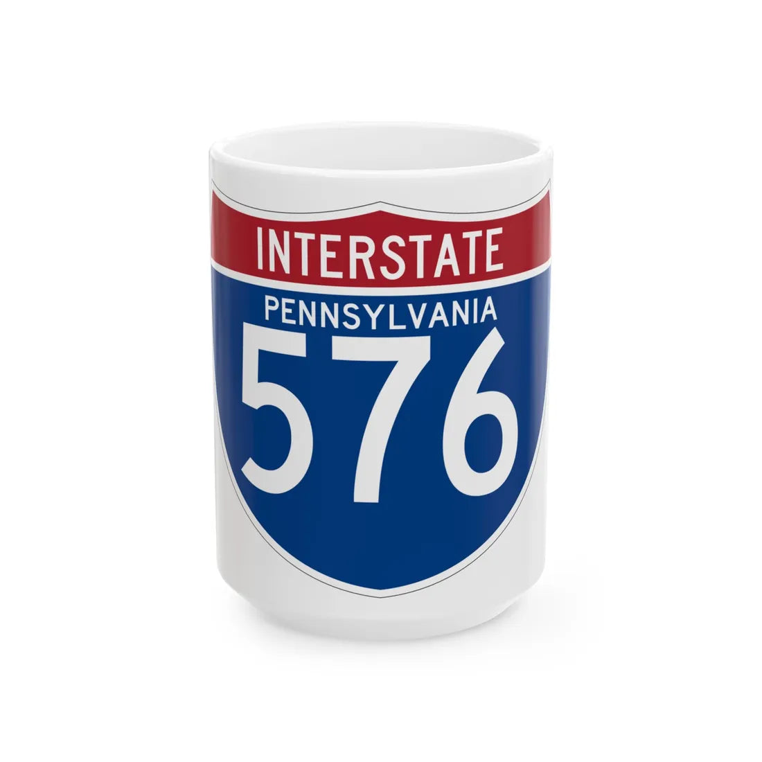 I-576 PA (Pennsylvania) (Road Sign) White Coffee Mug 15oz - Go Mug Yourself
