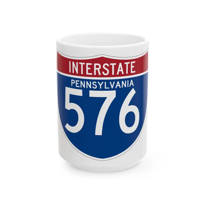 I-576 PA (Pennsylvania) (Road Sign) White Coffee Mug 15oz - Go Mug Yourself