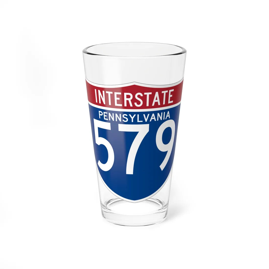 I-579 PA (Pennsylvania) (Road Sign) Pint Glass 16oz 16oz - Go Mug Yourself