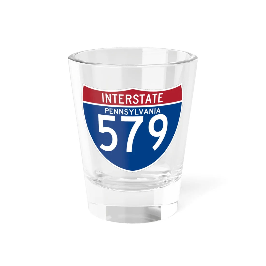 I-579 PA (Pennsylvania) (Road Sign) Shot Glass 1.5oz 1.5oz - Go Mug Yourself