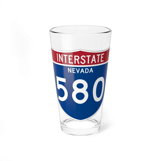 I-580 NV Metric (Nevada) (Road Sign) Pint Glass 16oz 16oz - Go Mug Yourself