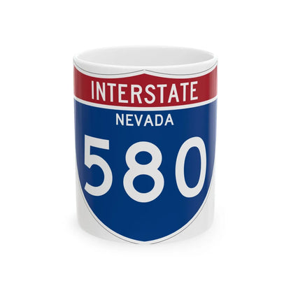 I-580 NV Metric (Nevada) (Road Sign) White Coffee Mug 11oz - Go Mug Yourself