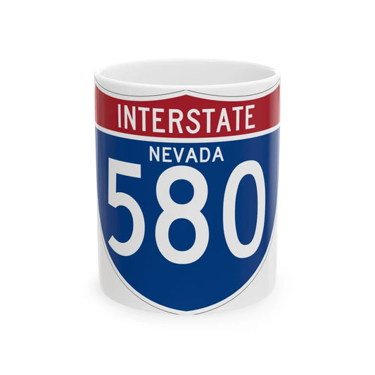 I-580 NV (Nevada) (Road Sign) White Coffee Mug 11oz - Go Mug Yourself