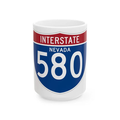 I-580 NV (Nevada) (Road Sign) White Coffee Mug 15oz - Go Mug Yourself