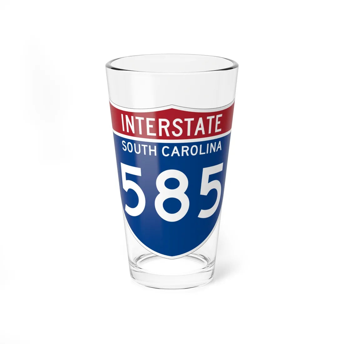 I-585 SC Metric (South Carolina) (Road Sign) Pint Glass 16oz 16oz - Go Mug Yourself
