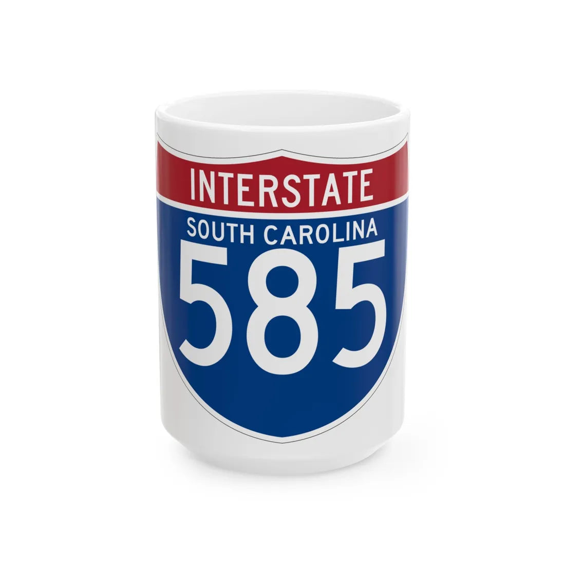 I-585 SC (South Carolina) (Road Sign) White Coffee Mug 15oz - Go Mug Yourself