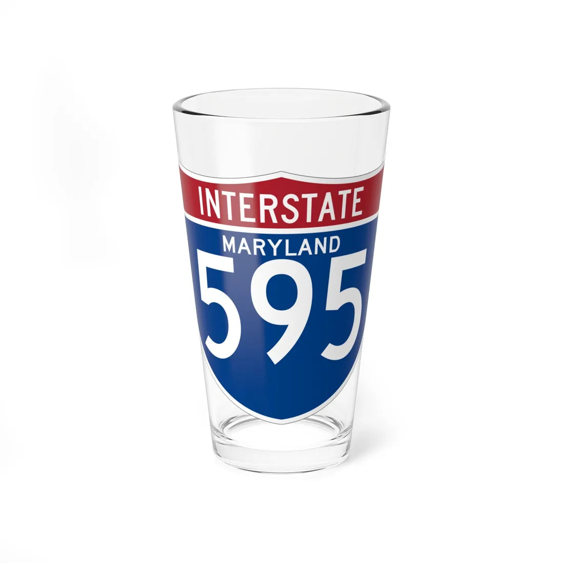 I-595 MD (Maryland) (Road Sign) Pint Glass 16oz 16oz - Go Mug Yourself