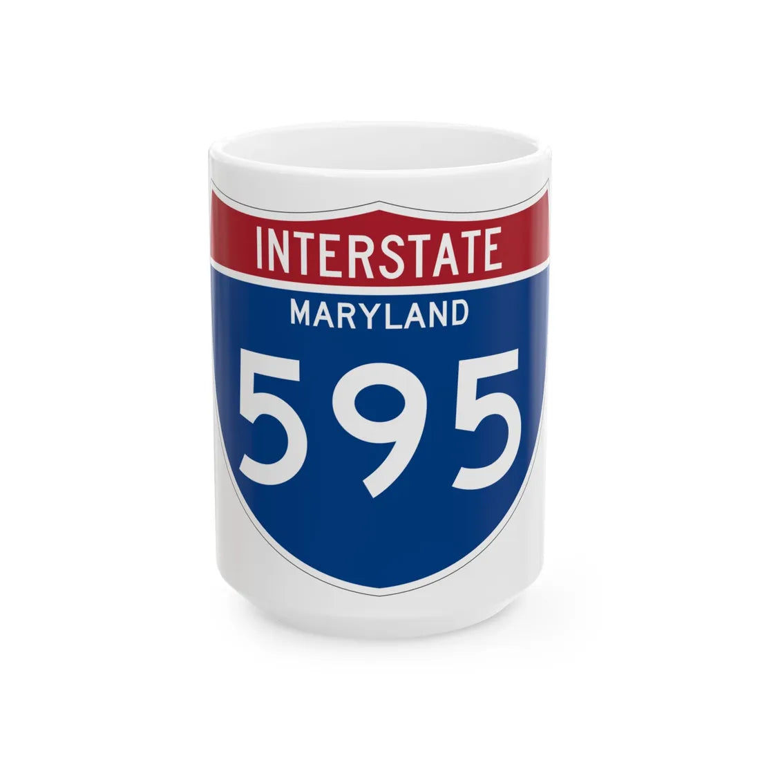 I-595 MD Metric (Maryland) (Road Sign) White Coffee Mug 15oz - Go Mug Yourself
