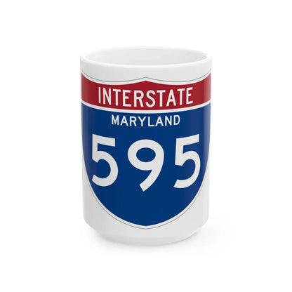 I-595 MD Metric (Maryland) (Road Sign) White Coffee Mug 15oz - Go Mug Yourself