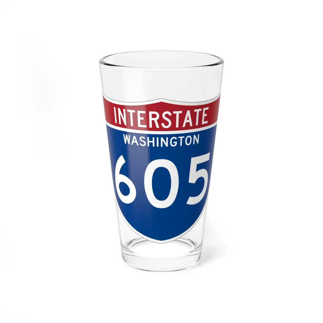 I-605 WA Metric (Washington) (Road Sign) Pint Glass 16oz 16oz - Go Mug Yourself