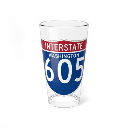 I-605 WA (Washington) (Road Sign) Pint Glass 16oz 16oz - Go Mug Yourself