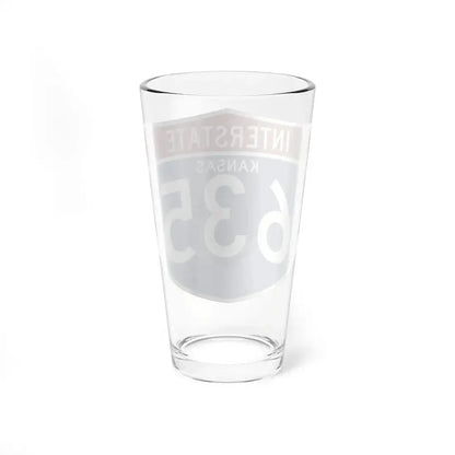 I-635 KS (Kansas) (Road Sign) Pint Glass 16oz - Go Mug Yourself