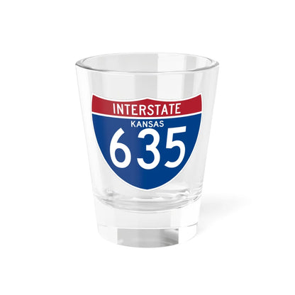 I-635 KS (Kansas) (Road Sign) Shot Glass 1.5oz 1.5oz - Go Mug Yourself