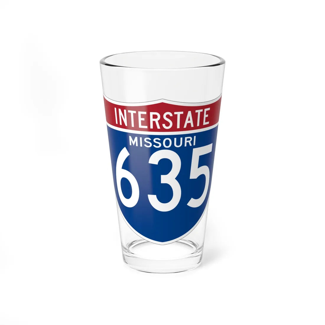 I-635 MO (Missouri) (Road Sign) Pint Glass 16oz 16oz - Go Mug Yourself