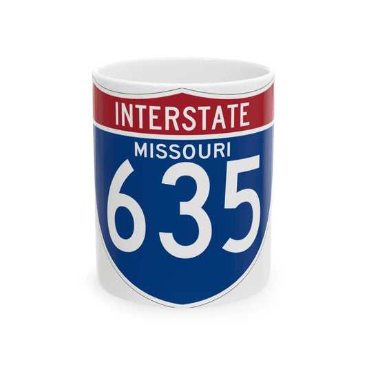 I-635 MO (Missouri) (Road Sign) White Coffee Mug 11oz - Go Mug Yourself