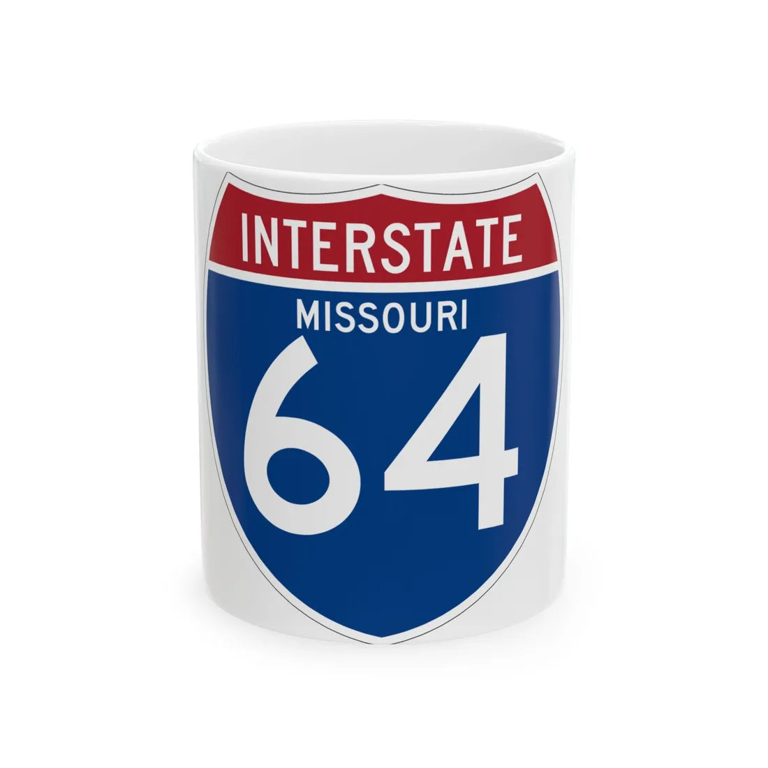 I-64 MO (Missouri) (Road Sign) White Coffee Mug 11oz - Go Mug Yourself