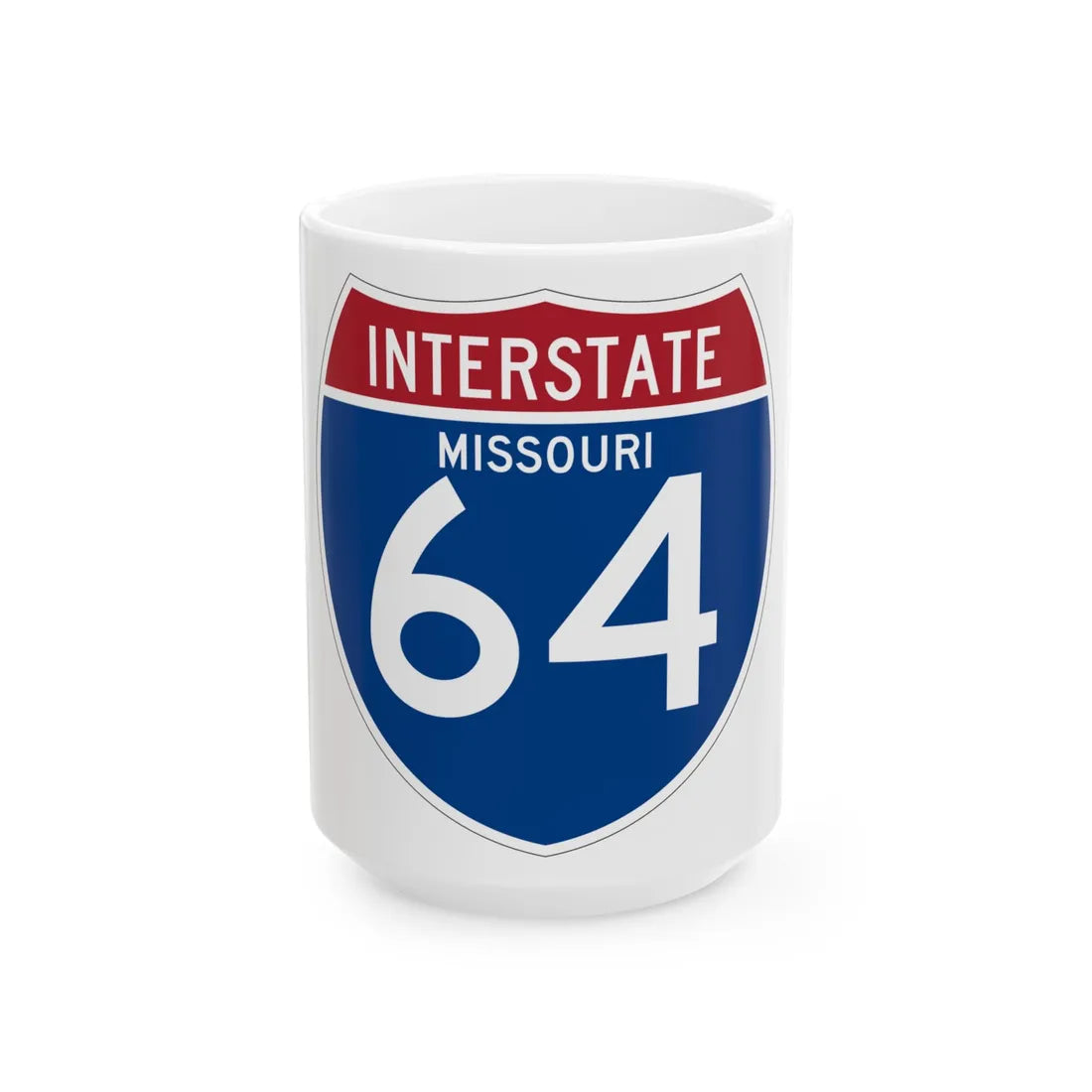 I-64 MO (Missouri) (Road Sign) White Coffee Mug 15oz - Go Mug Yourself