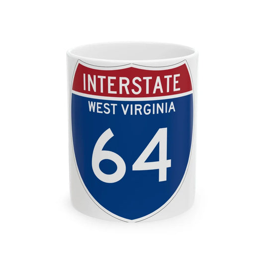 I-64 WV Metric (Virginia) (Road Sign) White Coffee Mug 11oz - Go Mug Yourself