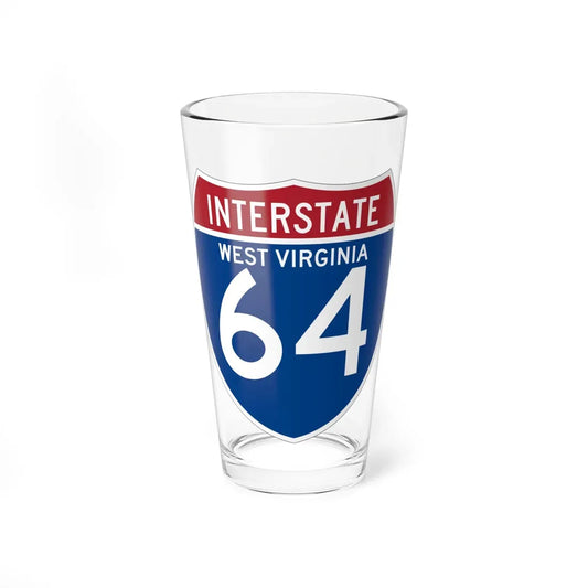 I-64 WV (Virginia) (Road Sign) Pint Glass 16oz 16oz - Go Mug Yourself