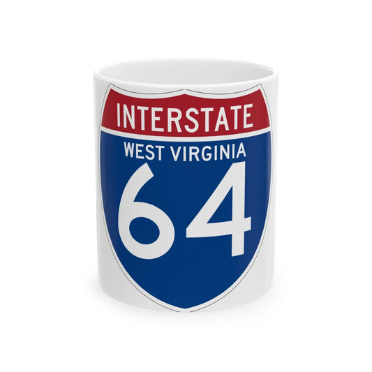 I-64 WV (Virginia) (Road Sign) White Coffee Mug 11oz - Go Mug Yourself