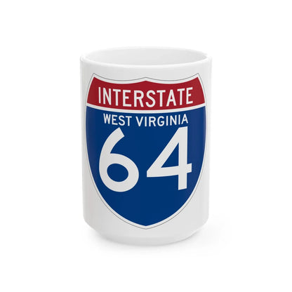 I-64 WV (Virginia) (Road Sign) White Coffee Mug 15oz - Go Mug Yourself