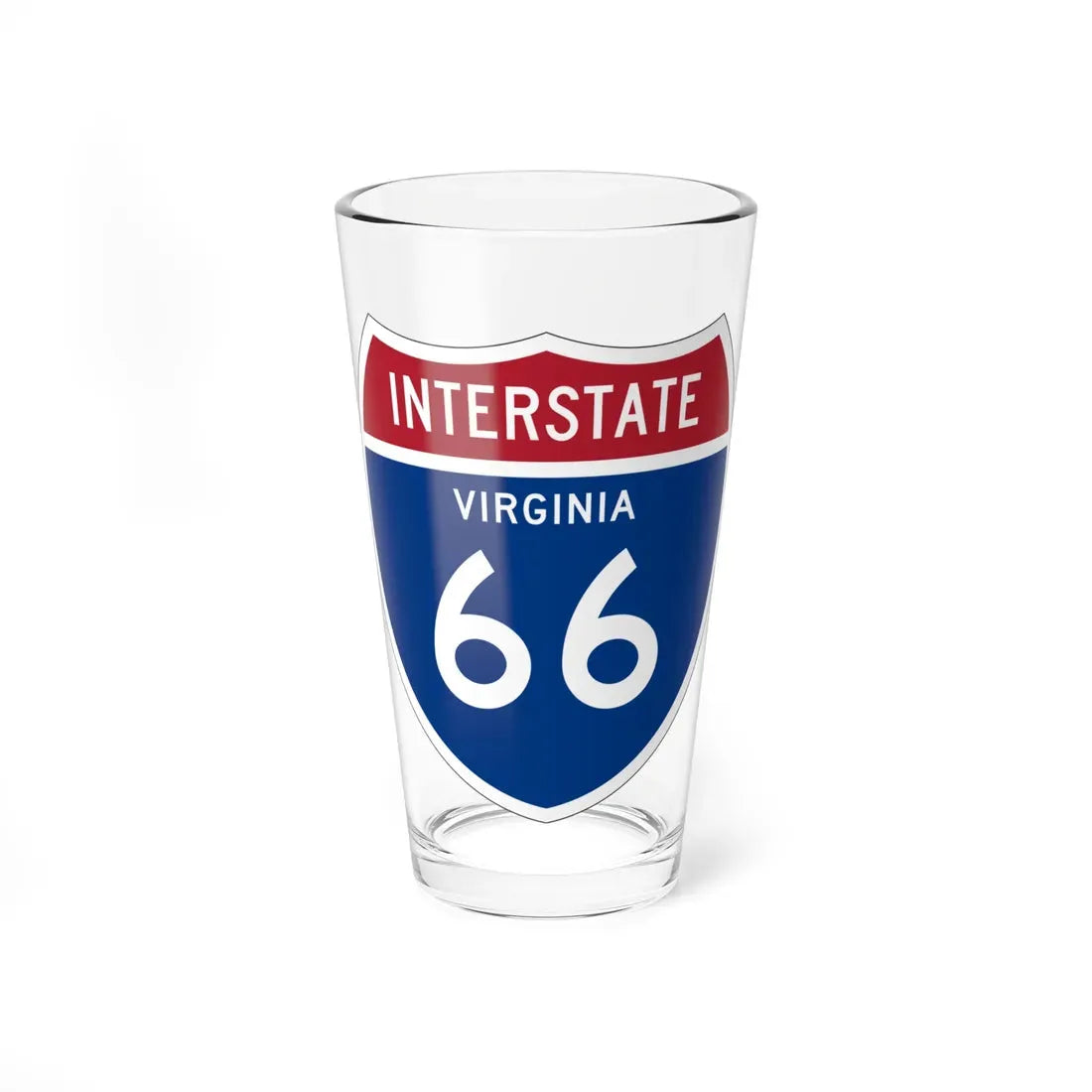 I-66 VA 1957 (Virginia) (Road Sign) Pint Glass 16oz 16oz - Go Mug Yourself