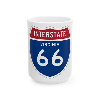 I-66 VA 1957 (Virginia) (Road Sign) White Coffee Mug 15oz - Go Mug Yourself