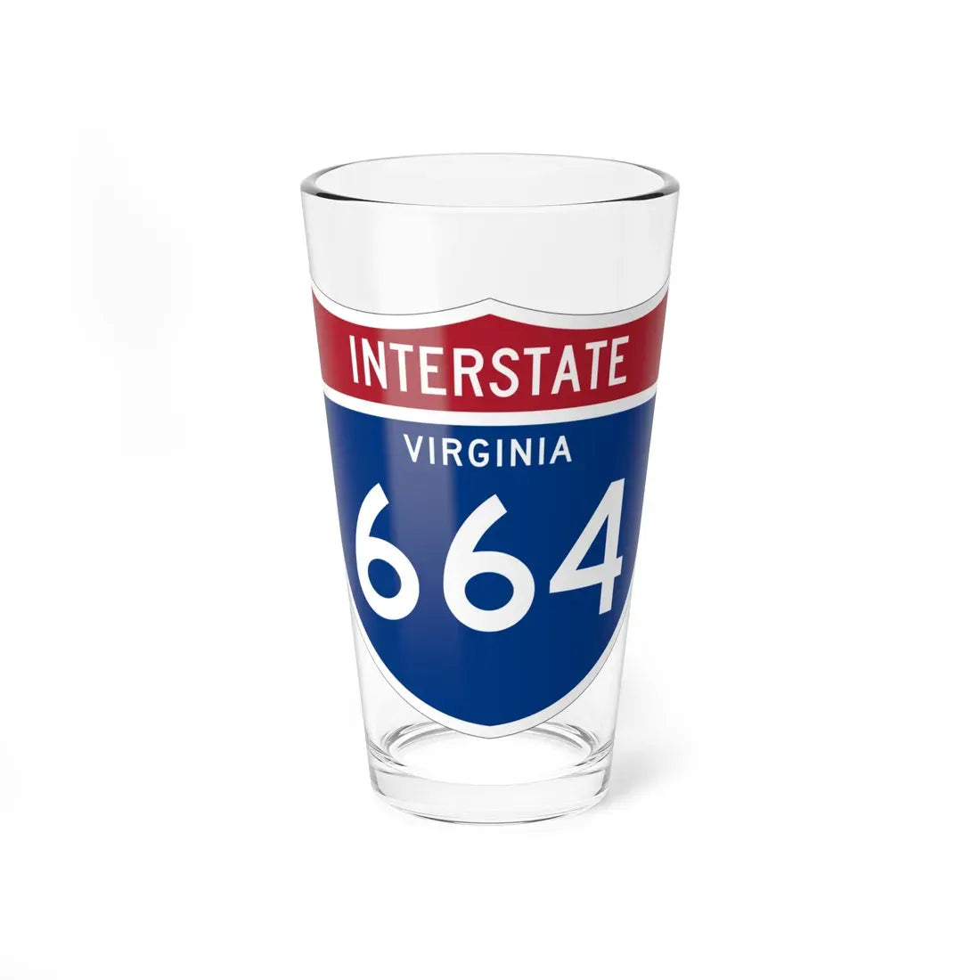 I-664 VA 1961 (Virginia) (Road Sign) Pint Glass 16oz 16oz - Go Mug Yourself
