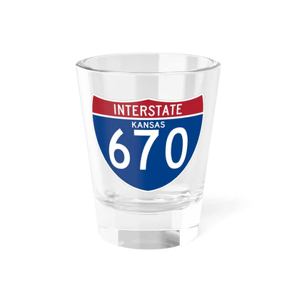I-670 KS (Kansas) (Road Sign) Shot Glass 1.5oz 1.5oz - Go Mug Yourself