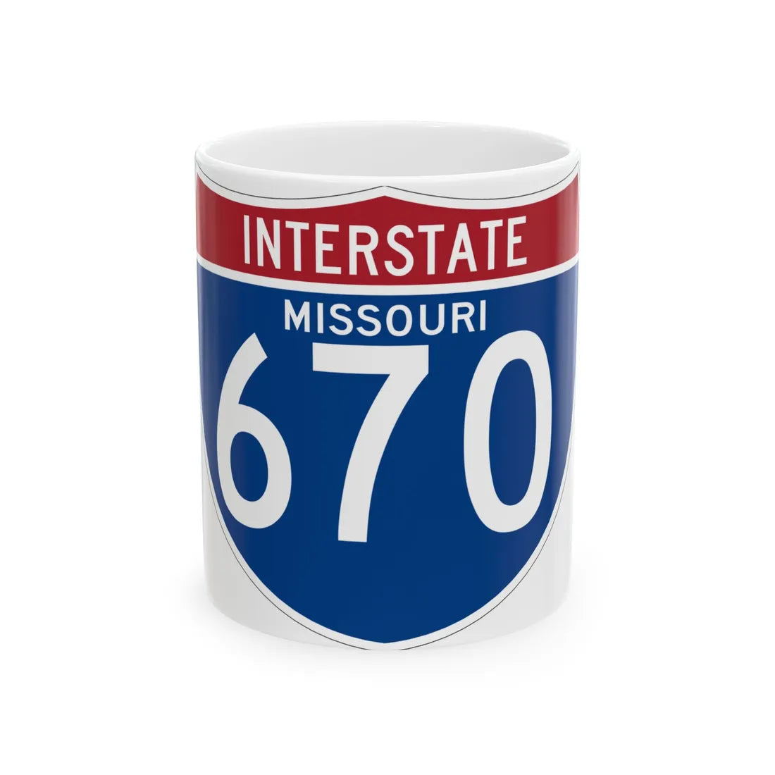 I-670 MO (Missouri) (Road Sign) White Coffee Mug 11oz - Go Mug Yourself