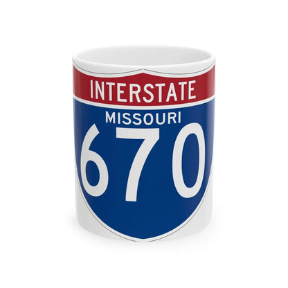 I-670 MO (Missouri) (Road Sign) White Coffee Mug 11oz - Go Mug Yourself