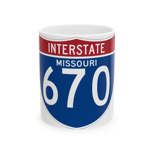 I-670 MO (Missouri) (Road Sign) White Coffee Mug 11oz - Go Mug Yourself