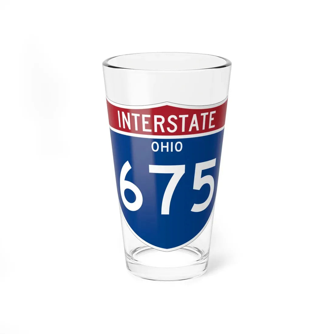 I-675 OH Metric (Ohio) (Road Sign) Pint Glass 16oz 16oz - Go Mug Yourself