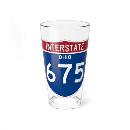 I-675 OH Metric (Ohio) (Road Sign) Pint Glass 16oz 16oz - Go Mug Yourself