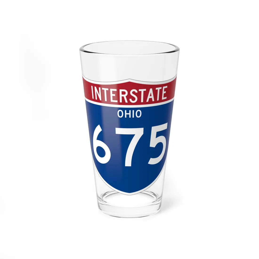 I-675 OH Metric (Ohio) (Road Sign) Pint Glss 16oz 16oz - Go Mug Yourself