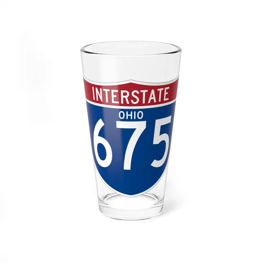 I-675 OH (Ohio) (Road Sign) Pint Glass 16oz 16oz - Go Mug Yourself