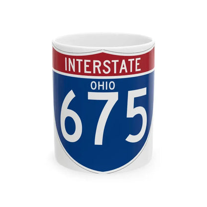 I-675 OH (Ohio) (Road Sign) White Coffee Mug 11oz - Go Mug Yourself