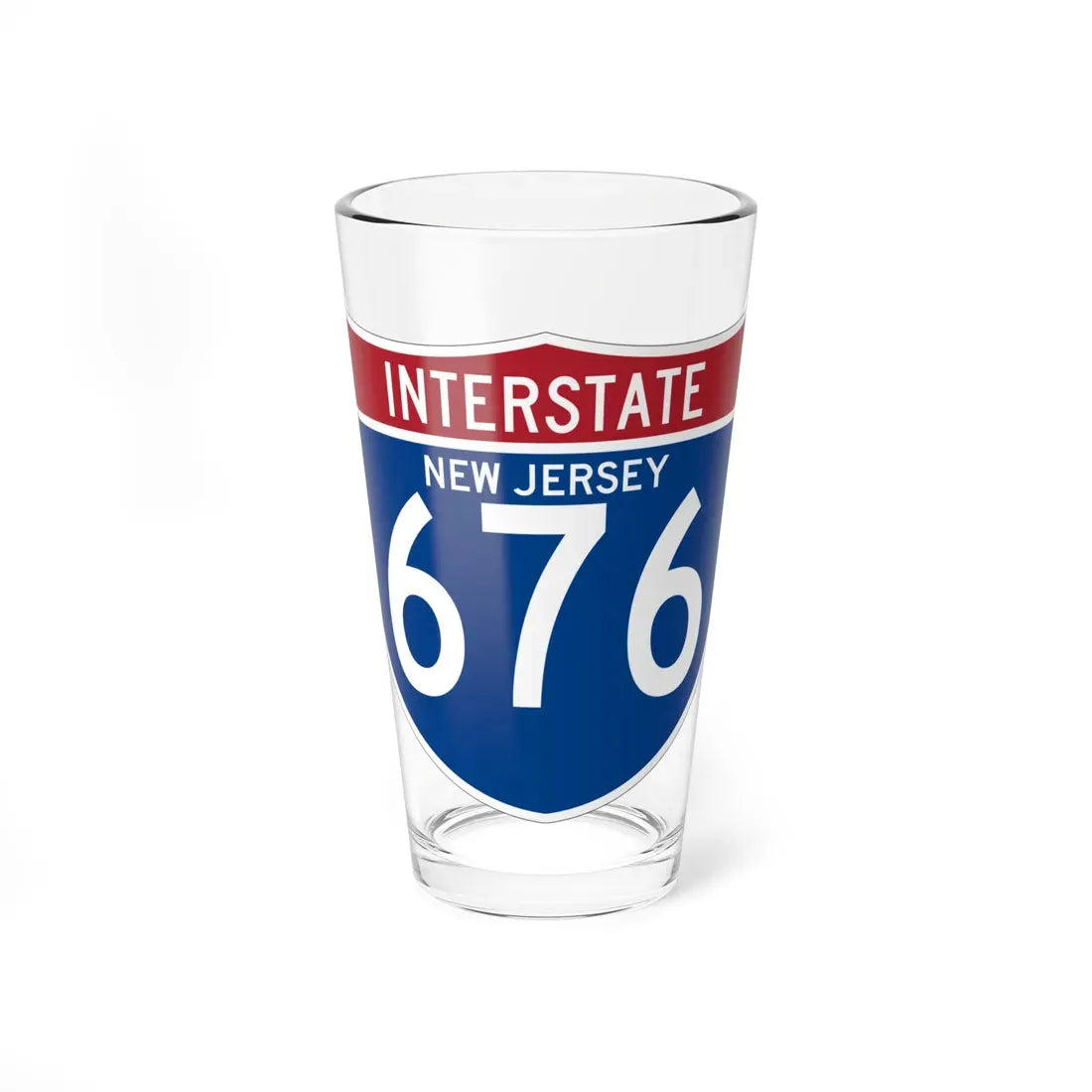 I-676 NJ (New Jersey) (Road Sign) Pint Glass 16oz 16oz - Go Mug Yourself