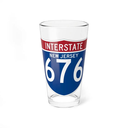 I-676 NJ (New Jersey) (Road Sign) Pint Glass 16oz 16oz - Go Mug Yourself