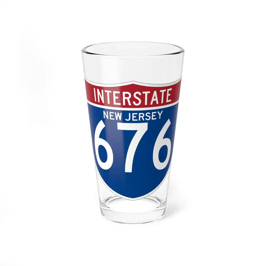 I-676 NJ (New Jersey) (Road Sign) Pint Glass 16oz 16oz - Go Mug Yourself