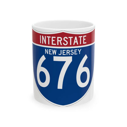 I-676 NJ (New Jersey) (Road Sign) White Coffee Mug 11oz - Go Mug Yourself