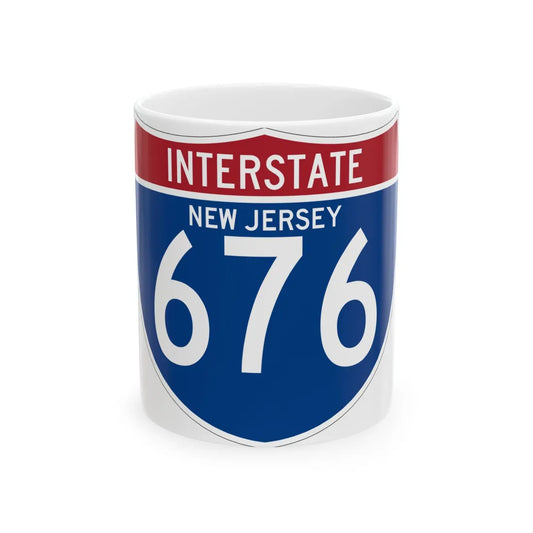 I-676 NJ (New Jersey) (Road Sign) White Coffee Mug 11oz - Go Mug Yourself